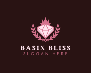 Pink Diamond Gemstone logo design