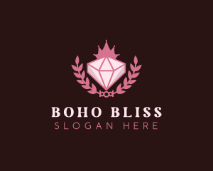 Pink Diamond Gemstone logo design