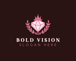 Pink Diamond Gemstone logo design