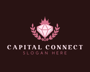 Pink Diamond Gemstone logo design