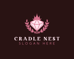 Pink Diamond Gemstone logo design