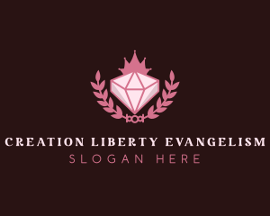 Pink Diamond Gemstone logo design