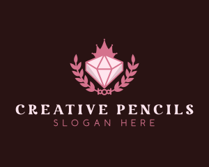 Pink Diamond Gemstone logo design