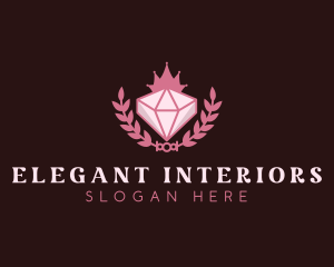 Pink Diamond Gemstone logo design