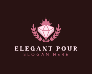 Pink Diamond Gemstone logo design