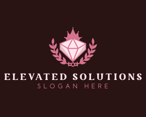 Pink Diamond Gemstone logo design