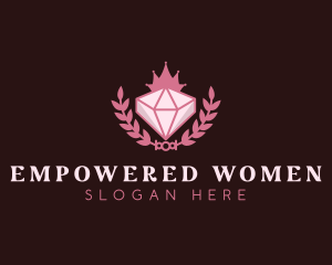 Pink Diamond Gemstone logo design