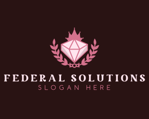 Pink Diamond Gemstone logo design