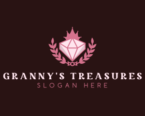 Pink Diamond Gemstone logo design