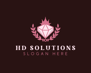 Pink Diamond Gemstone logo design