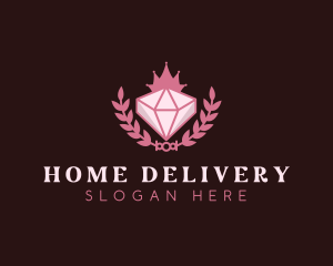 Pink Diamond Gemstone logo design