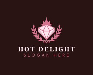 Pink Diamond Gemstone logo design