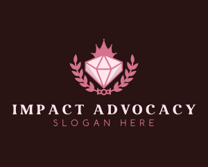 Pink Diamond Gemstone logo design