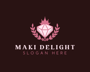 Pink Diamond Gemstone logo design