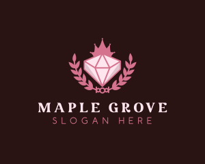 Pink Diamond Gemstone logo design