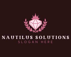 Pink Diamond Gemstone logo design