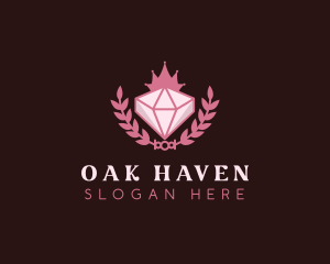 Pink Diamond Gemstone logo design