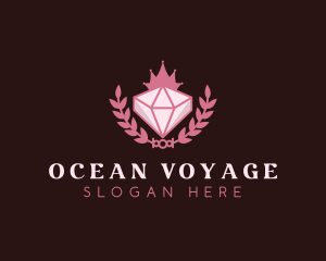 Pink Diamond Gemstone logo design