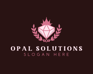 Pink Diamond Gemstone logo design