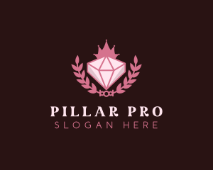 Pink Diamond Gemstone logo design