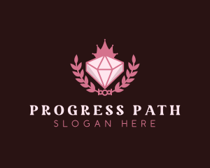 Pink Diamond Gemstone logo design