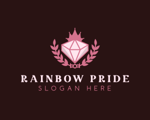 Pink Diamond Gemstone logo design