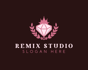 Pink Diamond Gemstone logo design