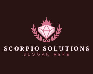 Pink Diamond Gemstone logo design