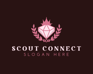 Pink Diamond Gemstone logo design