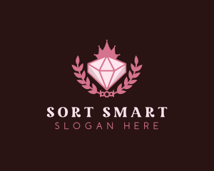 Pink Diamond Gemstone logo design