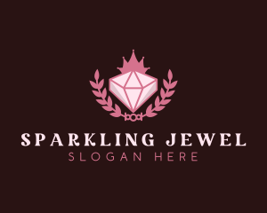 Pink Diamond Gemstone logo design