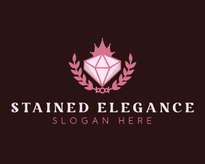 Pink Diamond Gemstone logo design