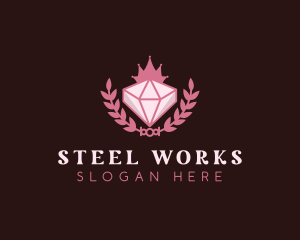 Pink Diamond Gemstone logo design