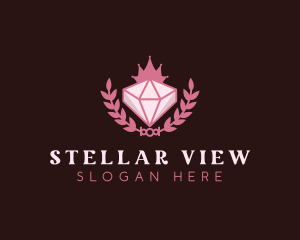 Pink Diamond Gemstone logo design