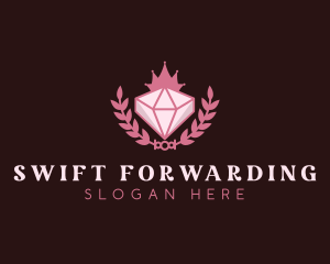 Pink Diamond Gemstone logo design