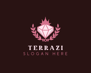 Pink Diamond Gemstone logo design