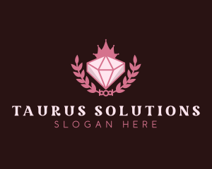 Pink Diamond Gemstone logo design