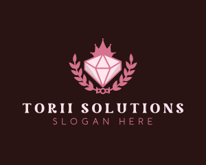 Pink Diamond Gemstone logo design