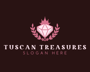 Pink Diamond Gemstone logo design