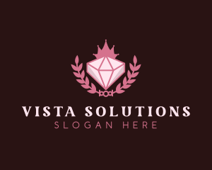 Pink Diamond Gemstone logo design