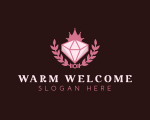 Pink Diamond Gemstone logo design