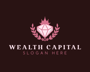 Pink Diamond Gemstone logo design