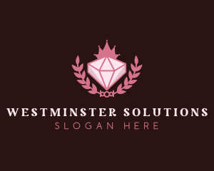 Pink Diamond Gemstone logo design