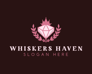 Pink Diamond Gemstone logo design