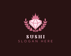 Pink Diamond Gemstone logo design