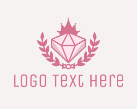 Queen - Pink Diamond Gemstone logo design