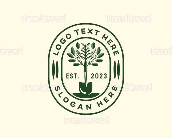 Plant Shovel Gardener Logo