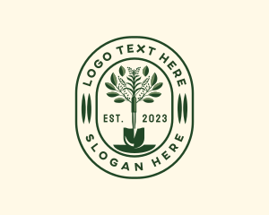 Botany - Plant Shovel Gardener logo design