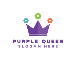 Colorful Gear Crown logo design