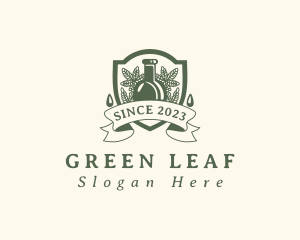 Marijuana Leaf Flask logo design